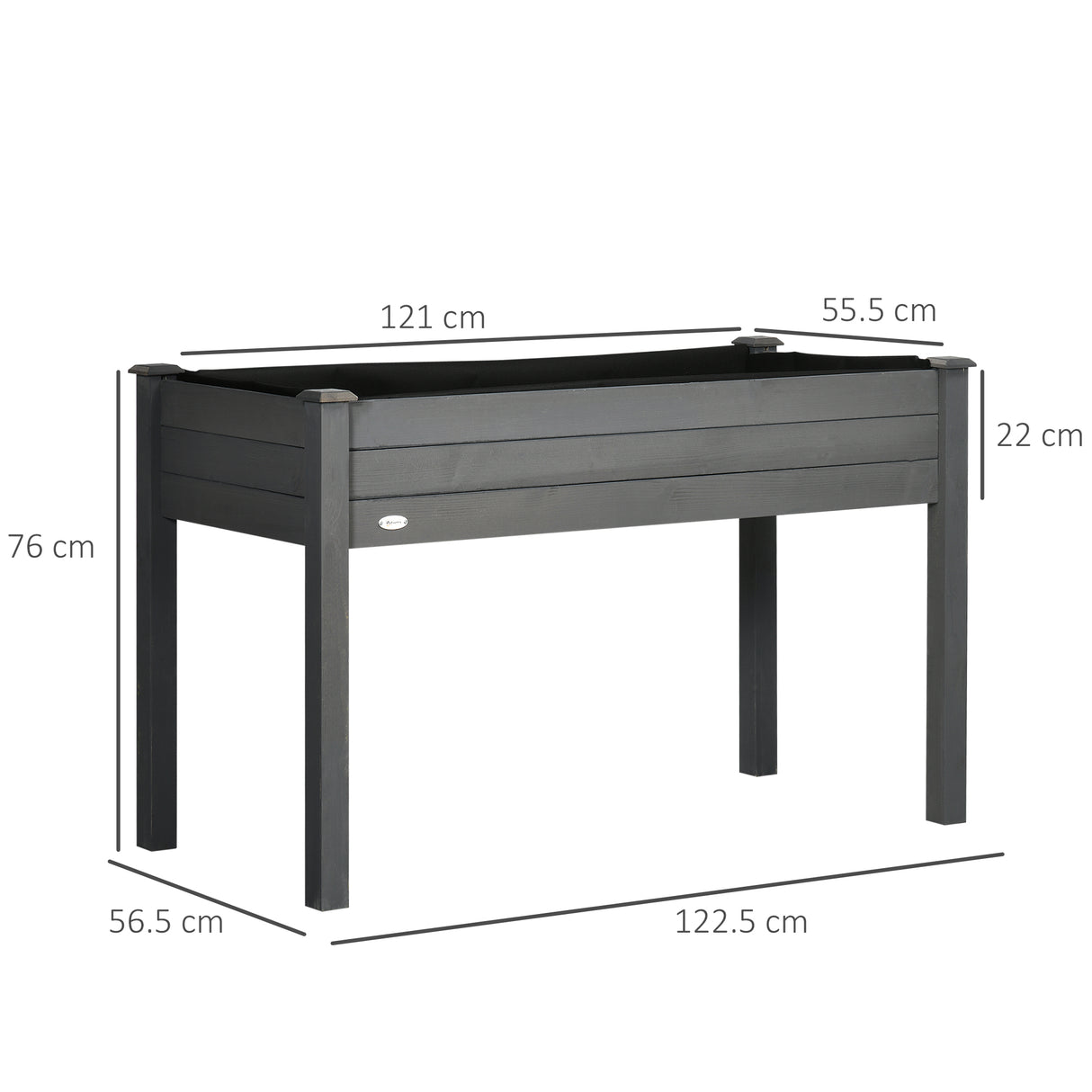 Fir Wood Outdoor Garden Planter Box 122.5cm Wide - Velmora