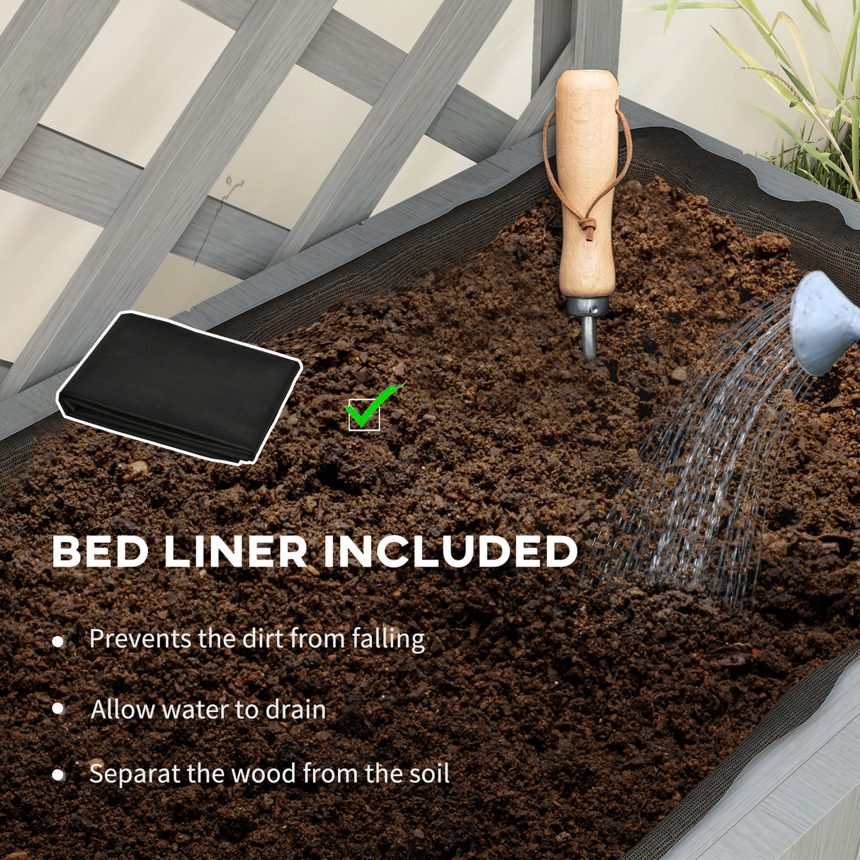 Fir Wood Outdoor Garden Planter Box 76cm Wide - Velmora