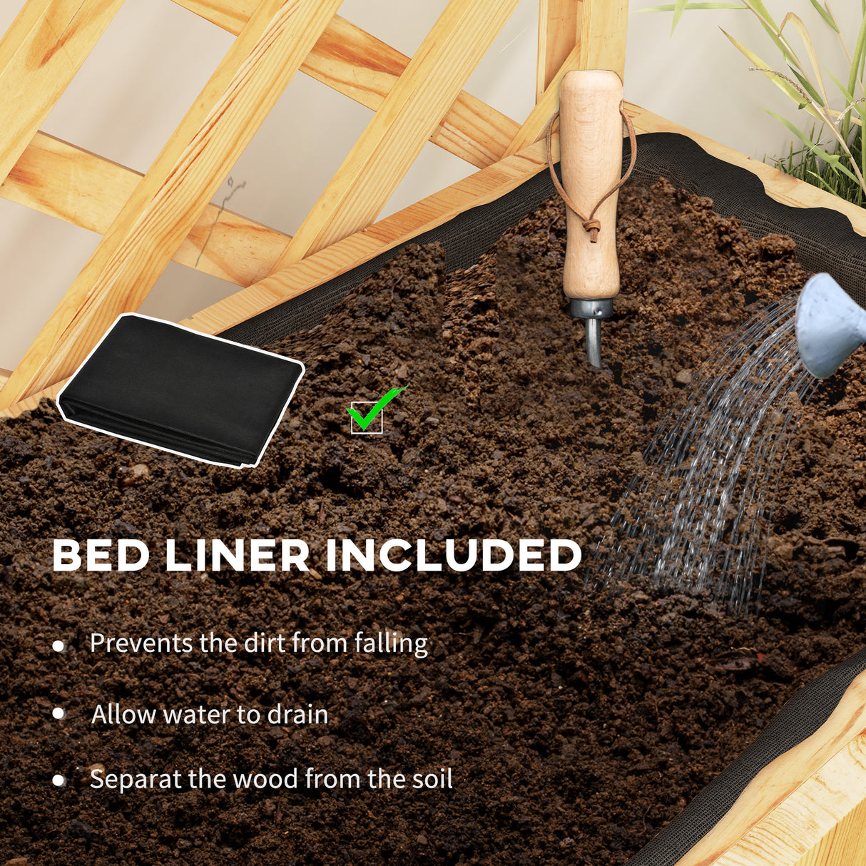 Fir Wood Outdoor Garden Planter Box 76cm Wide - Velmora
