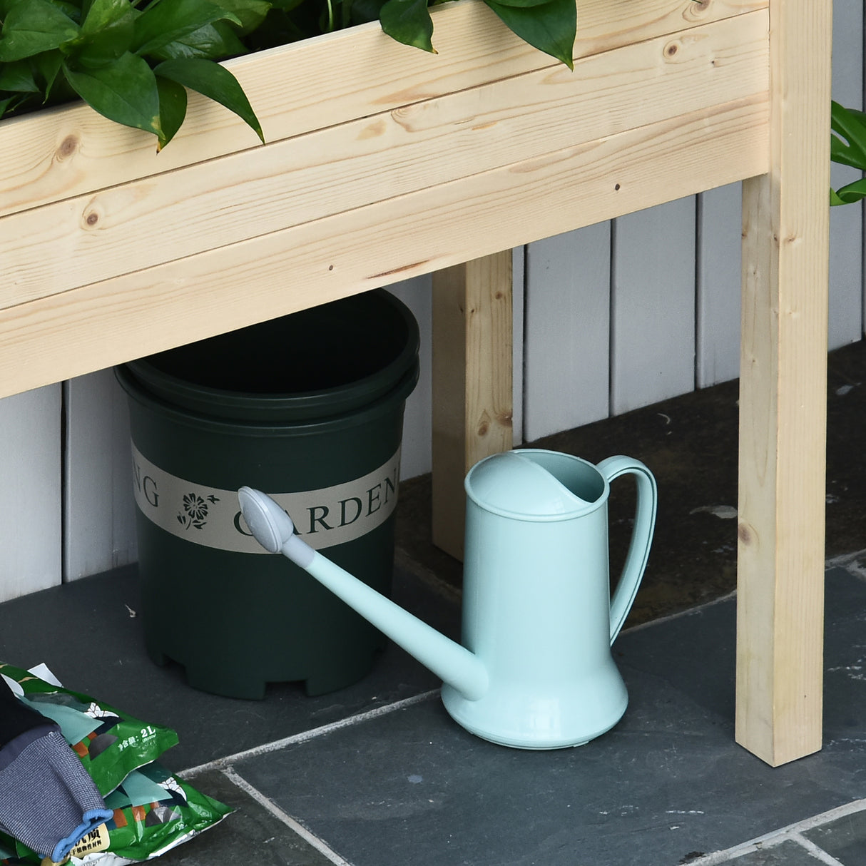 Fir Wood Outdoor Garden Planter Box 86cm Wide - Velmora