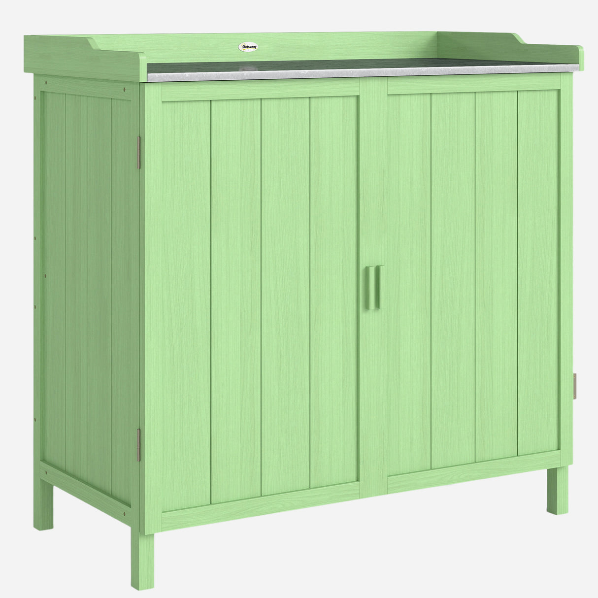 Fir Wood Outdoor Garden Storage Cabinet 98cm Wide - Velmora