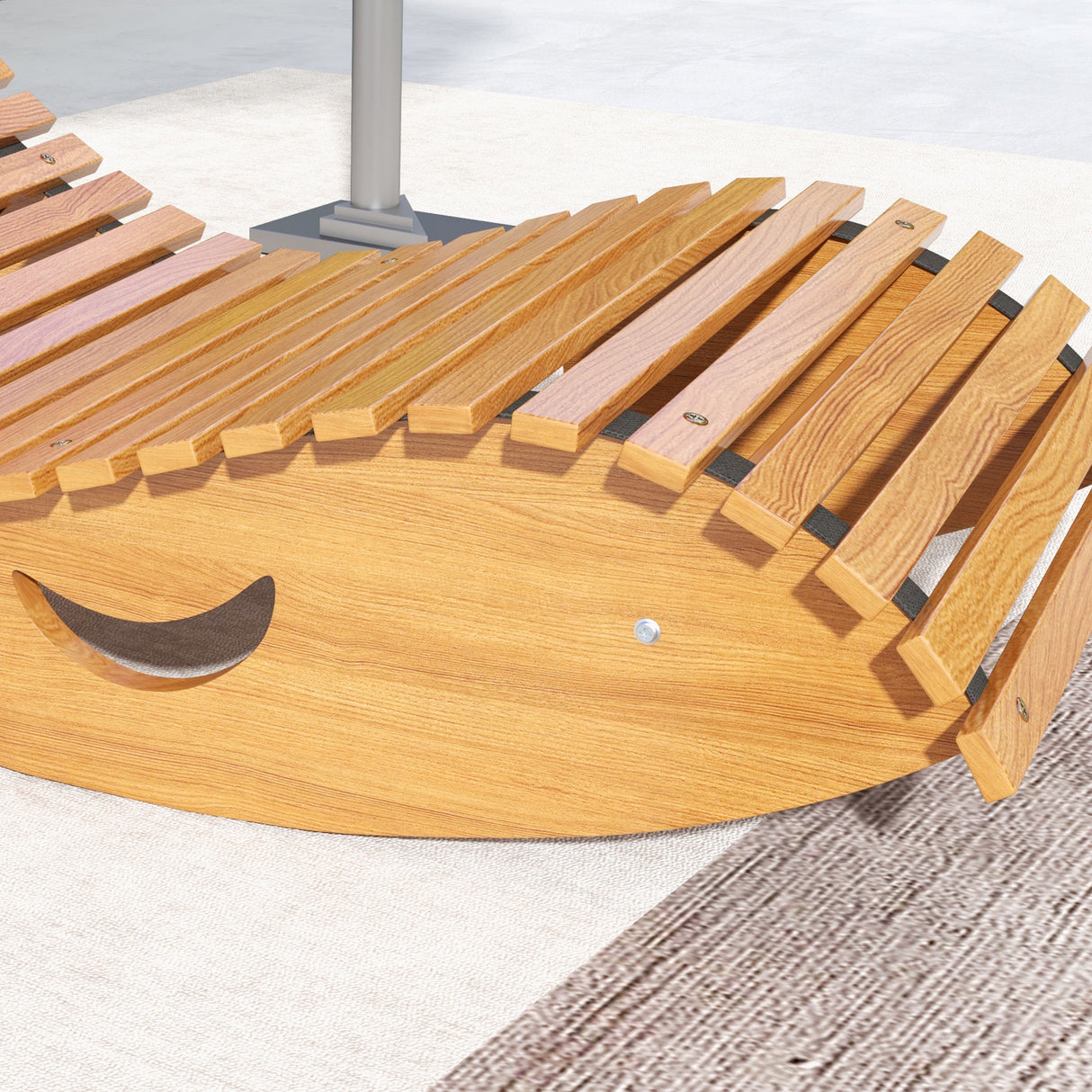 Fir Wood Outdoor Rocking Chair With Slatted Seat - Velmora