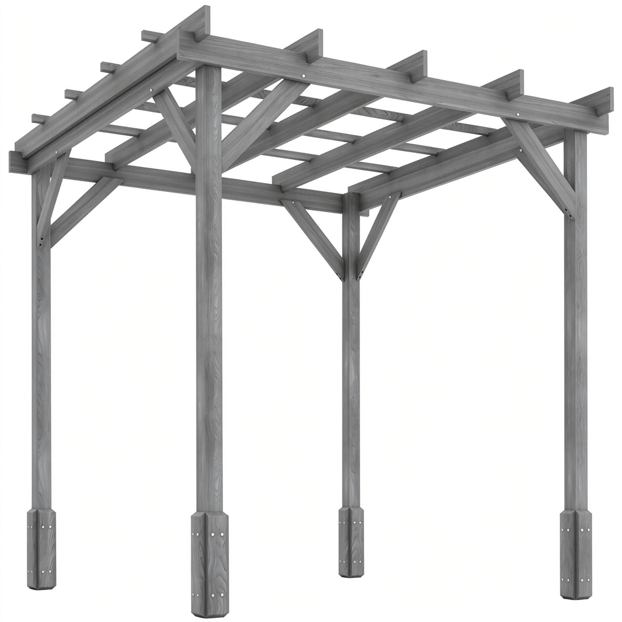 Fir Wood Pergola 200cm Width x 200cm Depth - Velmora