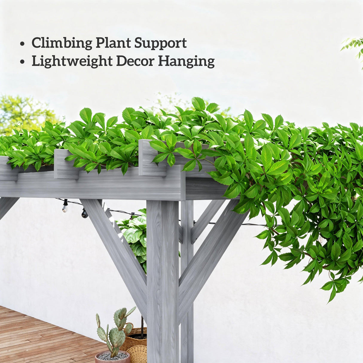 Fir Wood Pergola 200cm Width x 200cm Depth - Velmora
