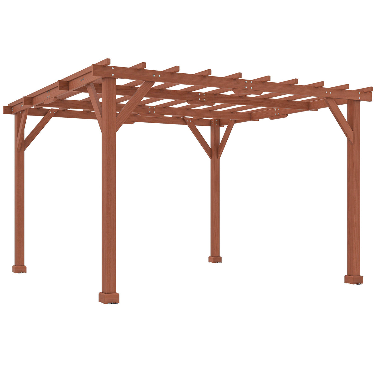 Fir Wood Pergola 327cm Width x 327cm Depth - Velmora