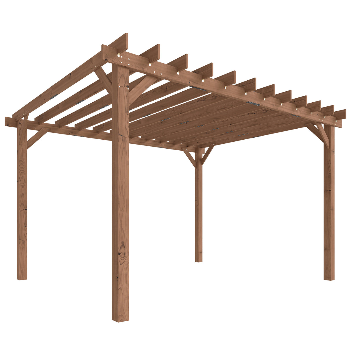 Fir Wood Pergola Gazebo Grape Trellis 360cm Width x 300cm Depth - Velmora