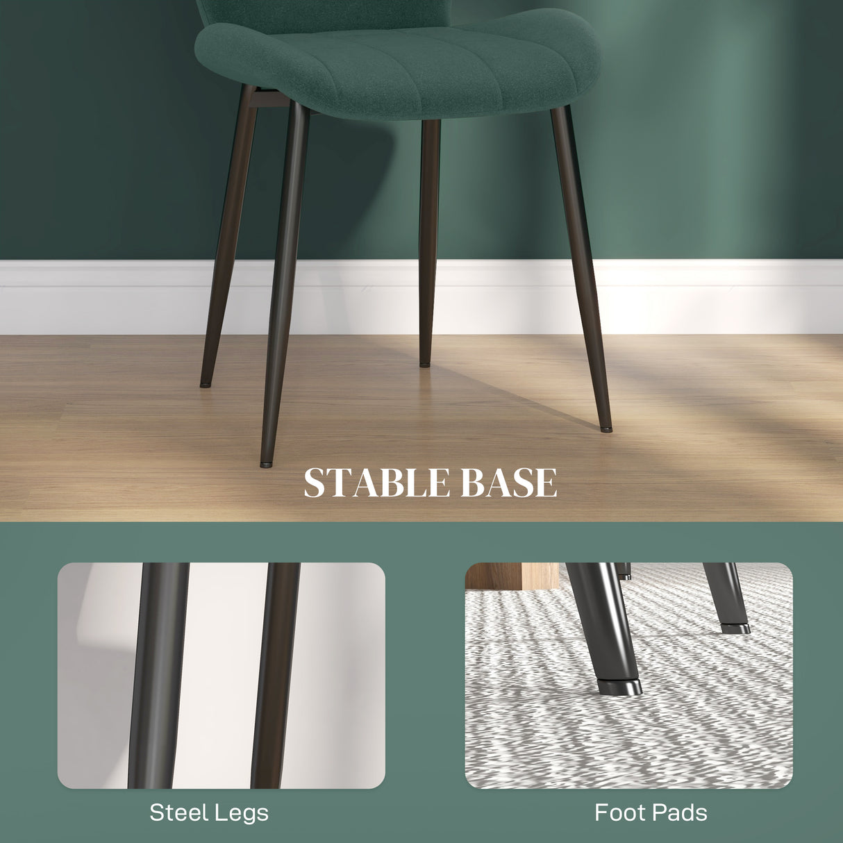 Flannel Fabric Dining Chairs in Set Of 4 - Velmora