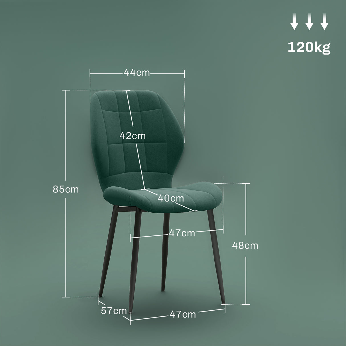Flannel Fabric Dining Chairs in Set Of 4 - Velmora