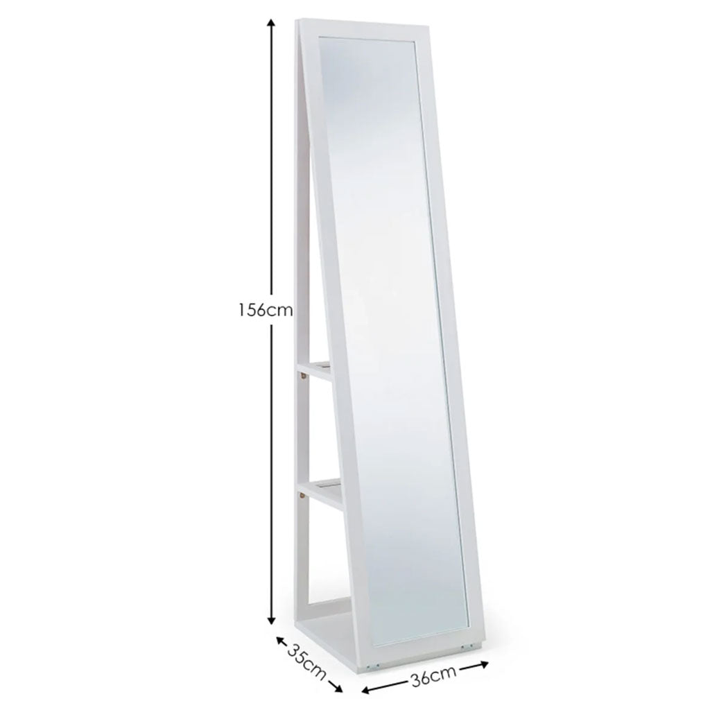 Floor Standing Mirror With Storage - Fresco