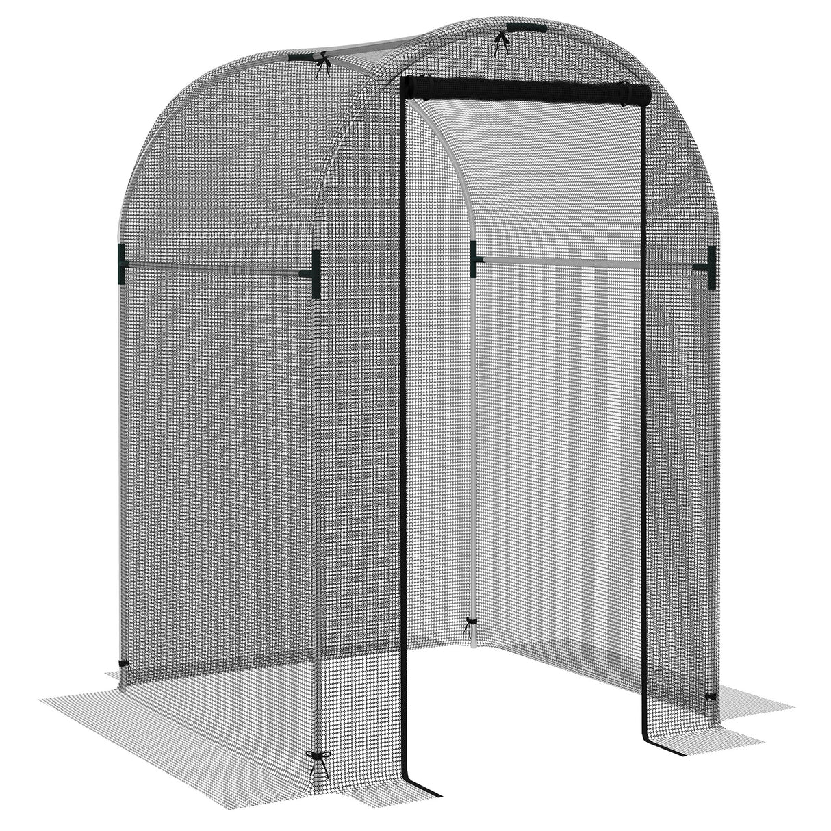 Galvanised Steel Frame Garden Fruit Greenhouse 120cm Length With Zipped Door - Velmora