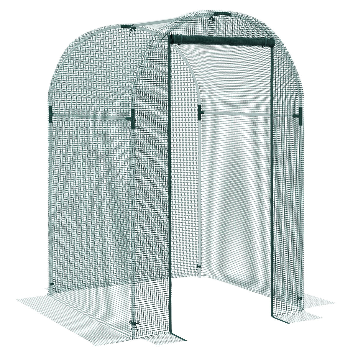Galvanised Steel Frame Garden Fruit Greenhouse 120cm Length With Zipped Door - Velmora