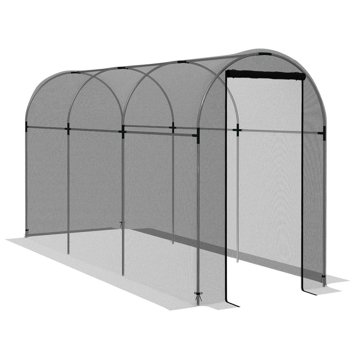 Galvanised Steel Frame Garden Fruit Greenhouse 360cm Length With Zipped Door - Velmora