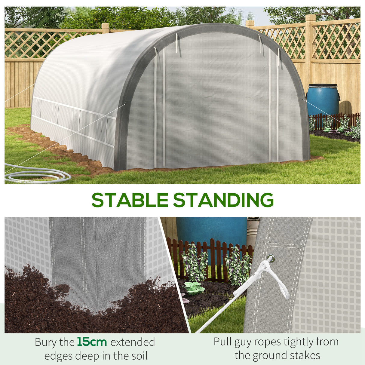 Galvanised Steel Frame Garden Greenhouse 591cm Length - Velmora