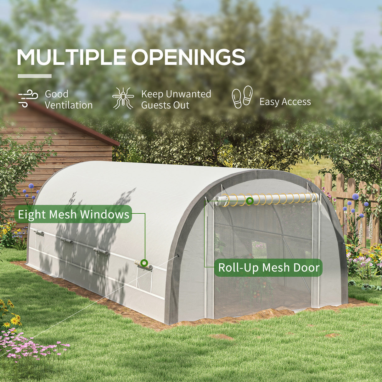 Galvanised Steel Frame Garden Greenhouse 591cm Length - Velmora