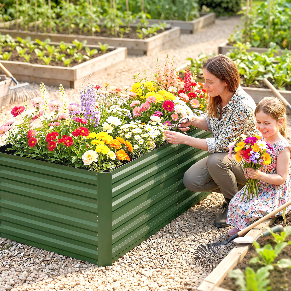 Galvanised Steel Outdoor Garden Planter Box 180cm Wide - Velmora