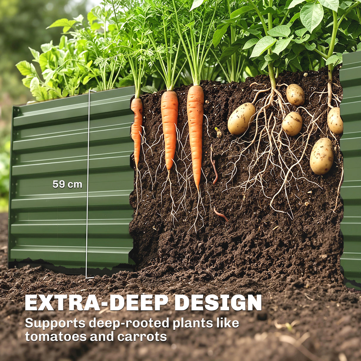 Galvanised Steel Outdoor Garden Planter Box 180cm Wide - Velmora