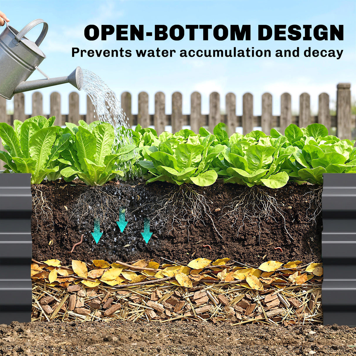 Galvanised Steel Outdoor Garden Planter Box 240cm Wide - Velmora