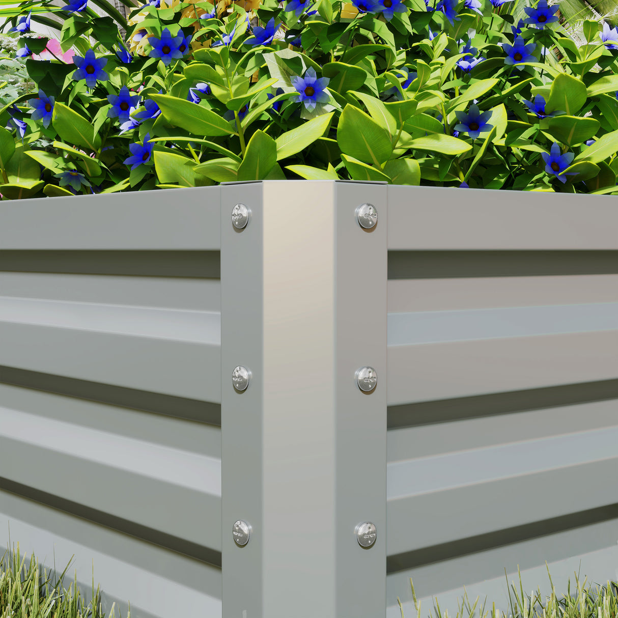 Galvanised Steel Outdoor Garden Planter Box 60cm Wide in Set Of 2 - Velmora