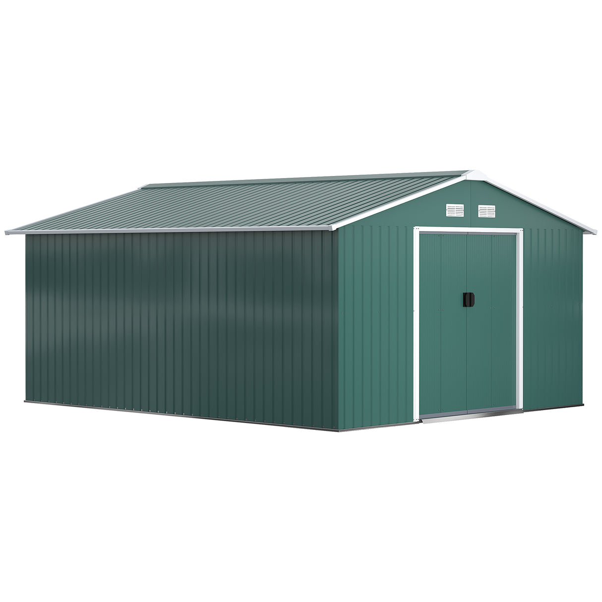 Galvanised Steel Outdoor Garden Shed 13ft x 11ft - Velmora