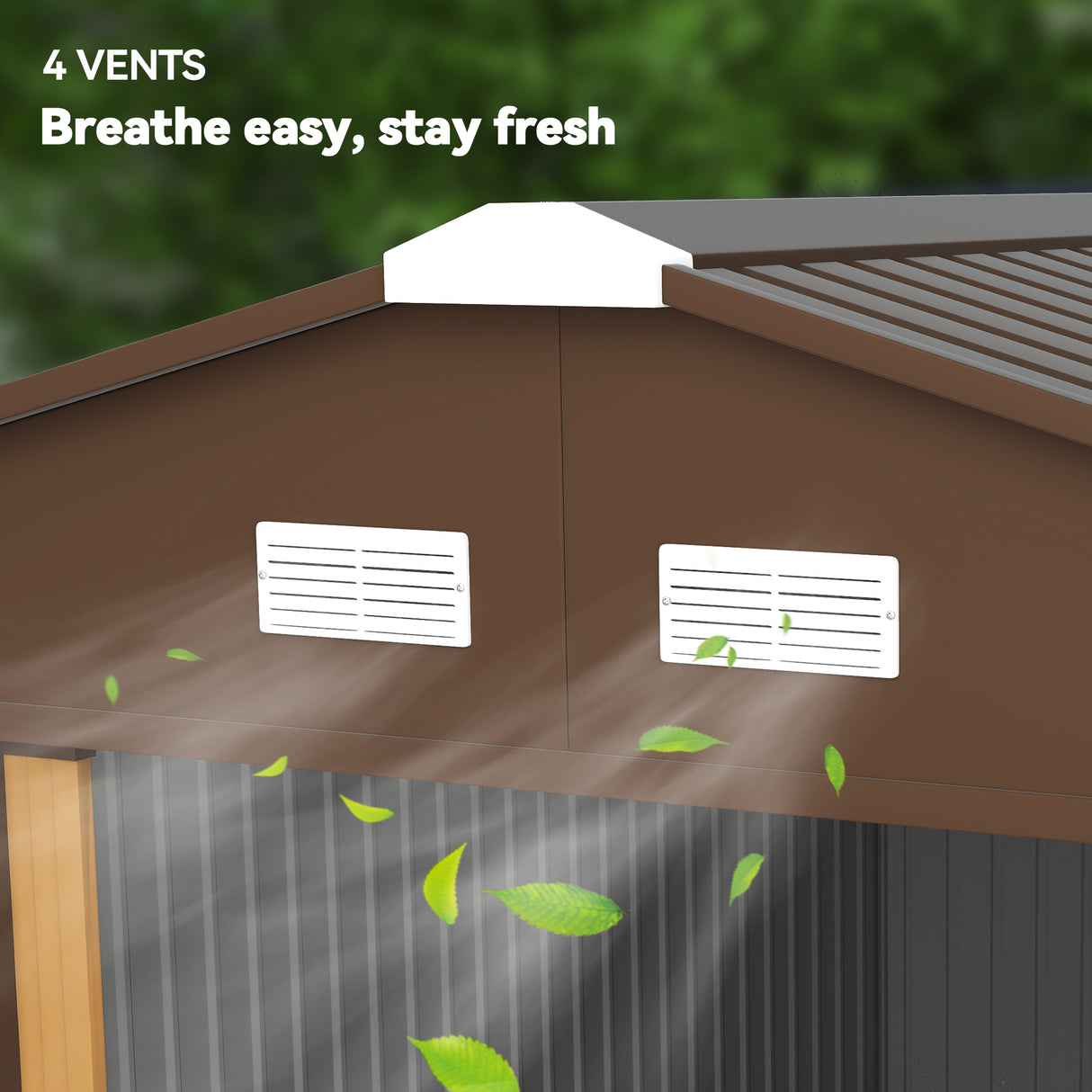 Galvanised Steel Outdoor Garden Shed 13ft x 11ft - Velmora