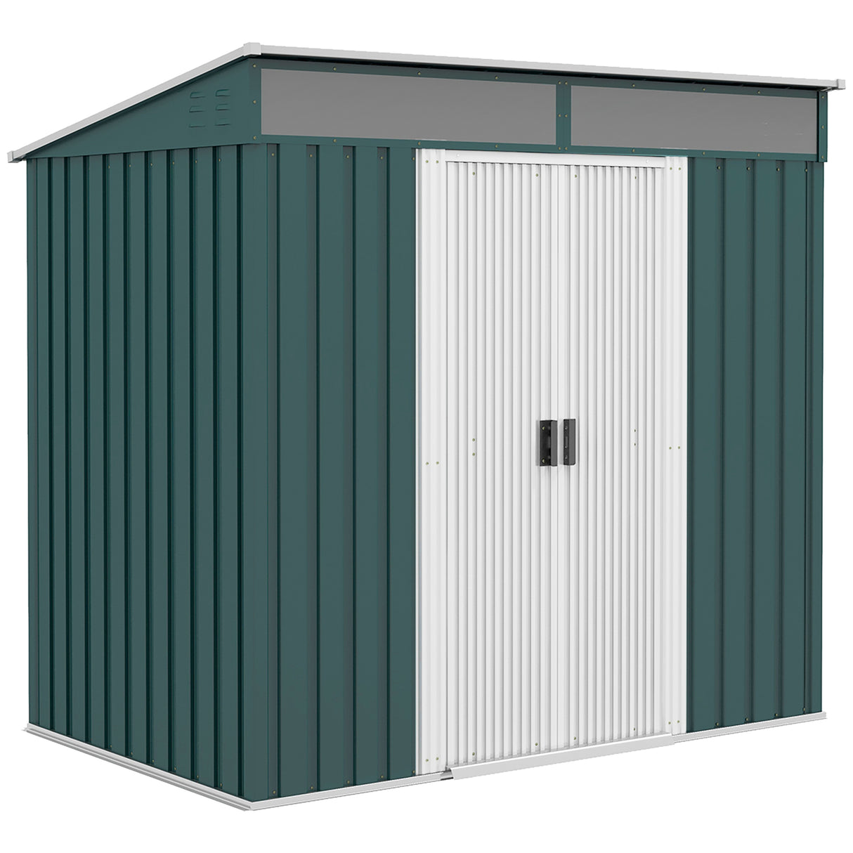 Galvanised Steel Outdoor Garden Shed 6.5ft x 4ft - Velmora