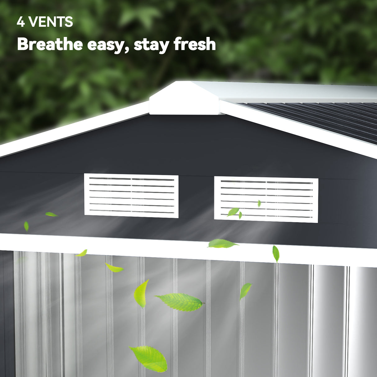 Galvanised Steel Outdoor Garden Shed 7ft x 4ft - Velmora