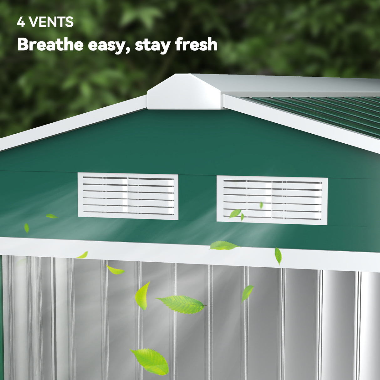 Galvanised Steel Outdoor Garden Shed 7ft x 4ft - Velmora