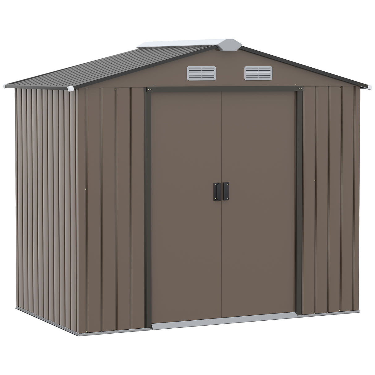 Galvanised Steel Outdoor Garden Shed 7ft x 4ft - Velmora