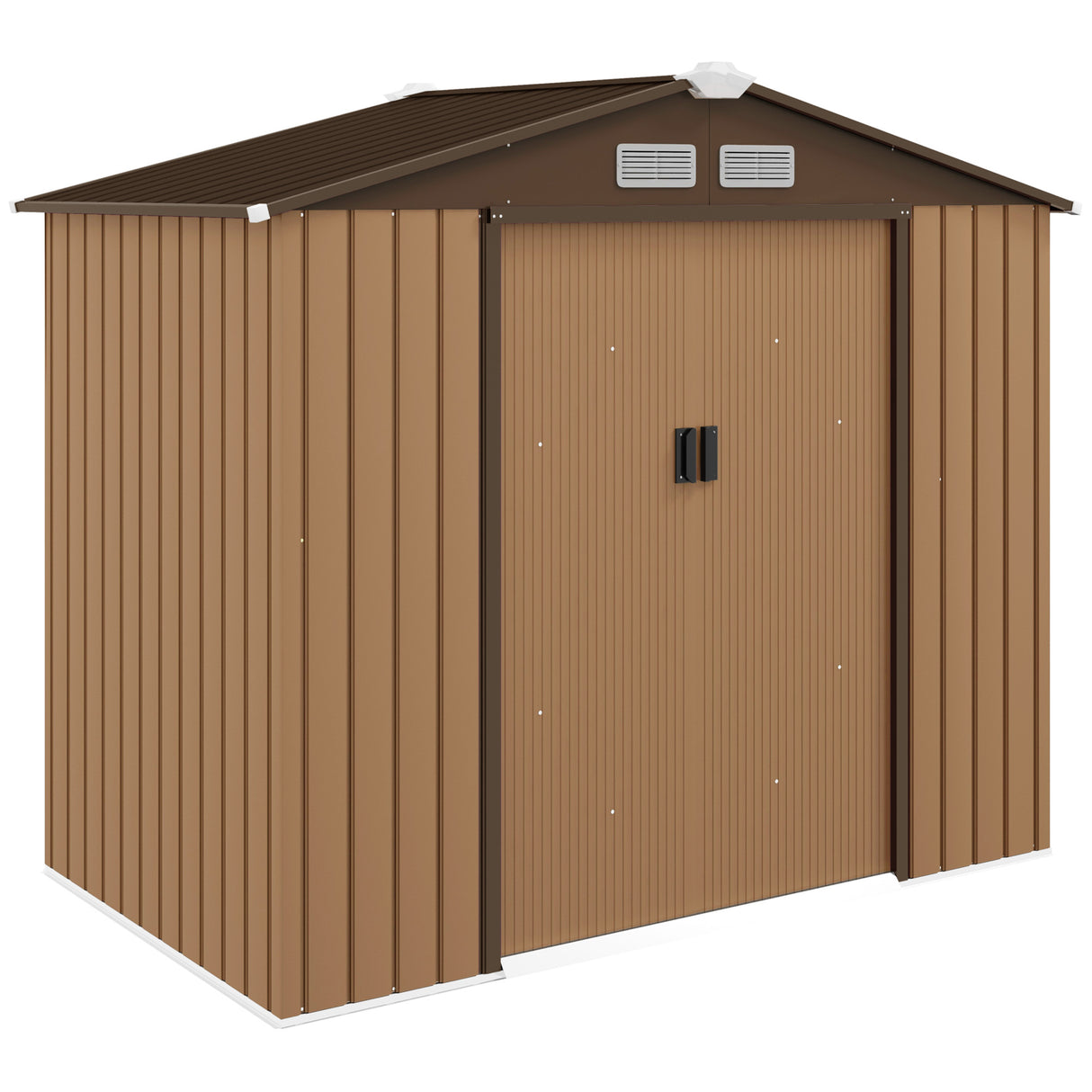 Galvanised Steel Outdoor Garden Shed 7ft x 4ft - Velmora