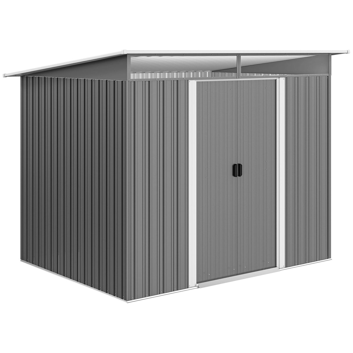 Galvanised Steel Outdoor Garden Shed 8.9ft x 6.5ft - Velmora