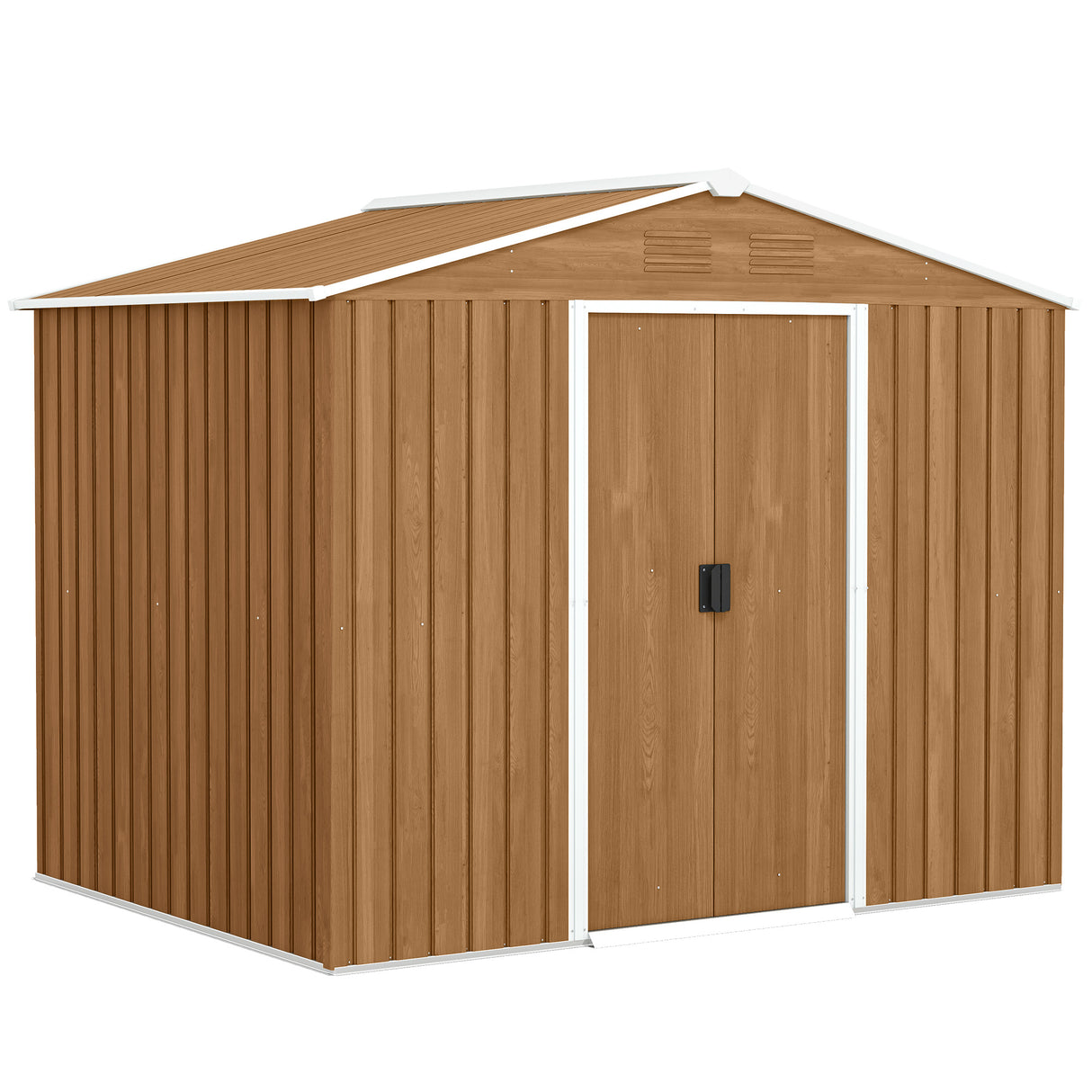 Galvanised Steel Outdoor Garden Shed 8ft x 6ft - Velmora