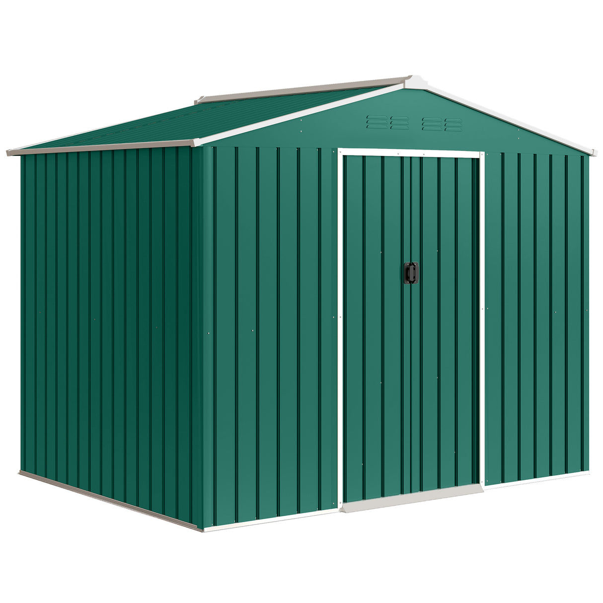 Galvanised Steel Outdoor Garden Shed 8ft x 6ft - Velmora