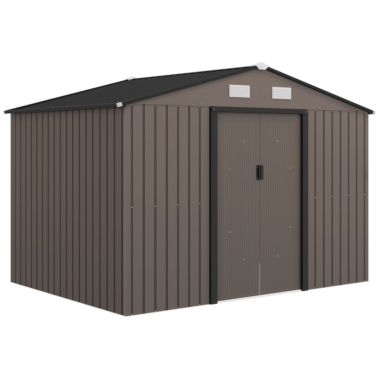 Galvanised Steel Outdoor Garden Shed 9ft x 6ft - Velmora