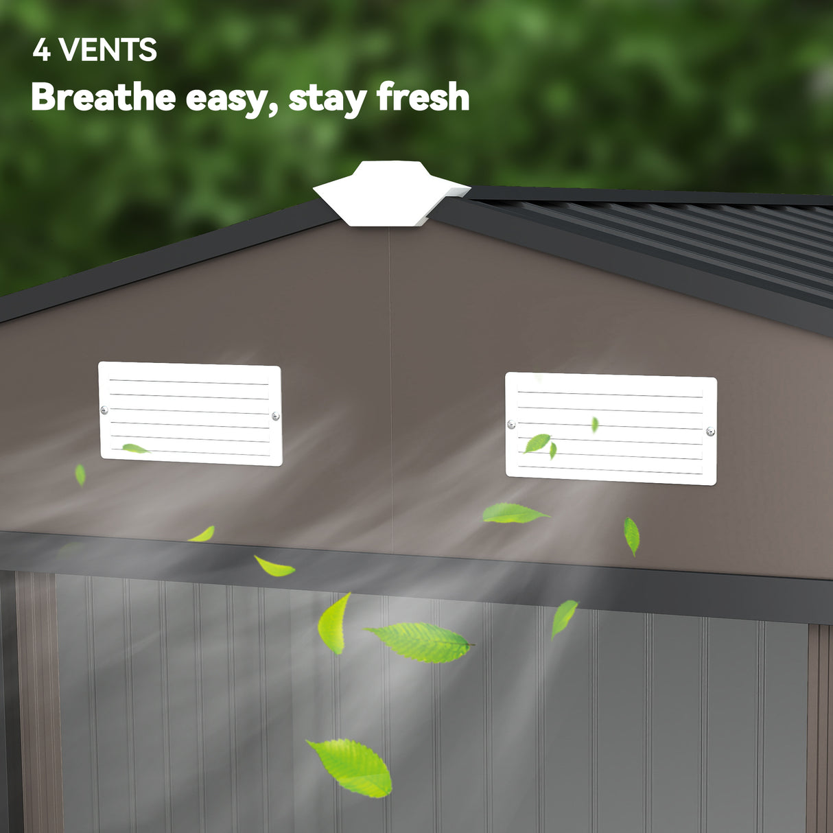 Galvanised Steel Outdoor Garden Shed 9ft x 6ft - Velmora