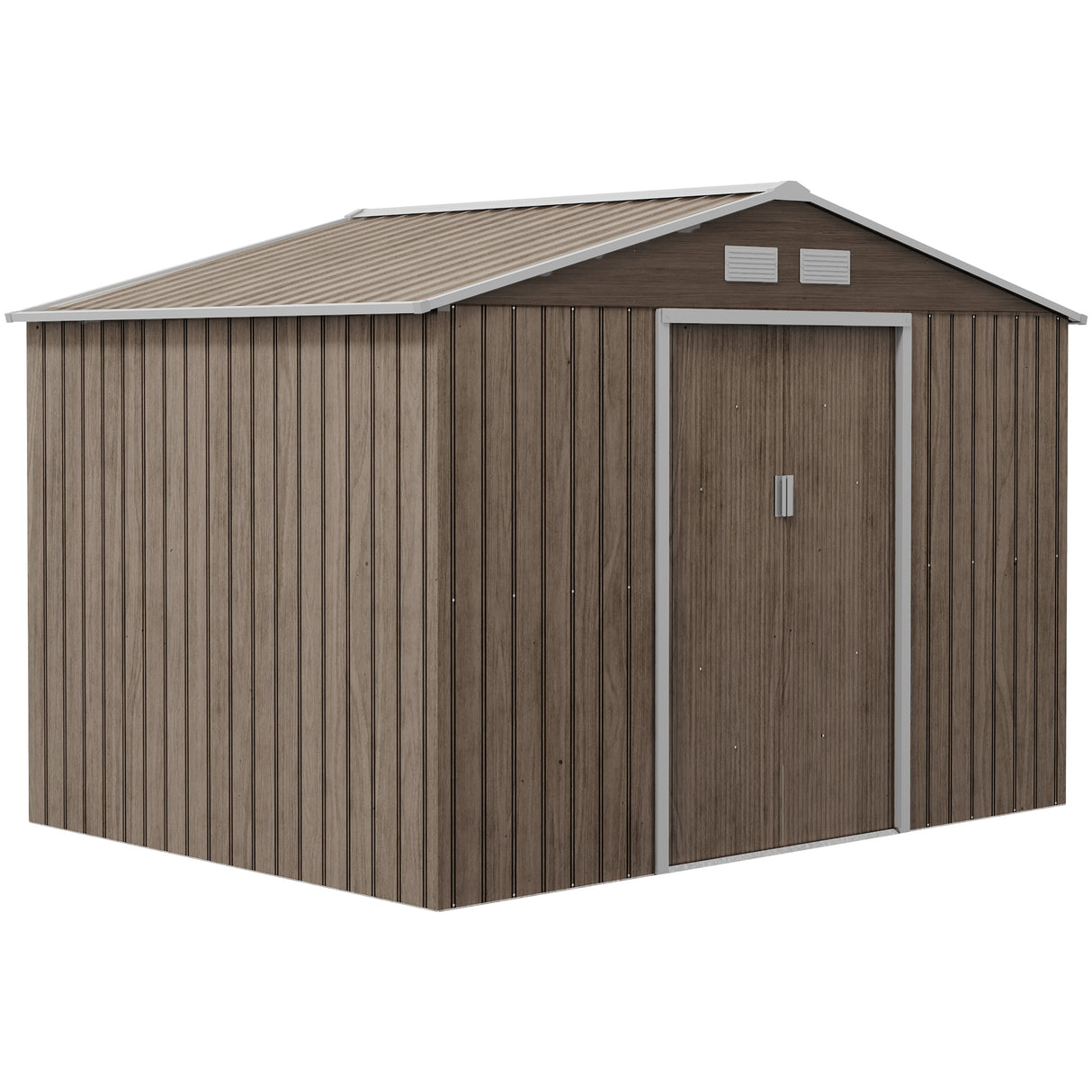 Galvanised Steel Outdoor Garden Shed 9ft x 6ft - Velmora