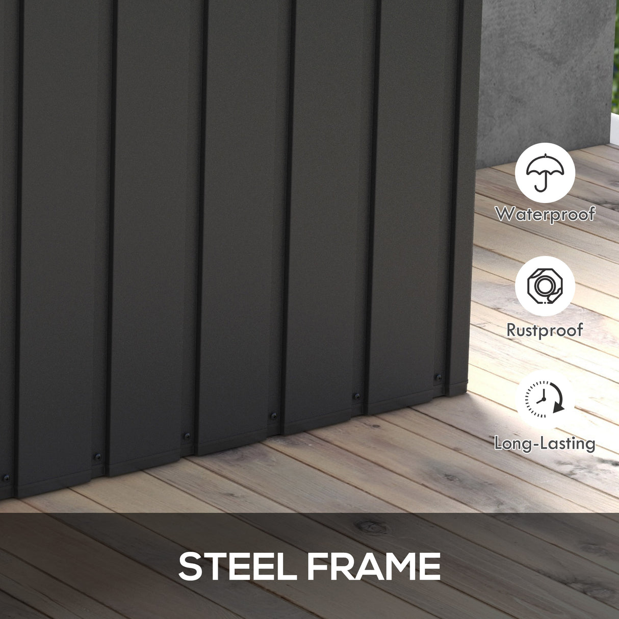 Galvanised Steel Outdoor Garden Storage Box 450Ltr - Velmora