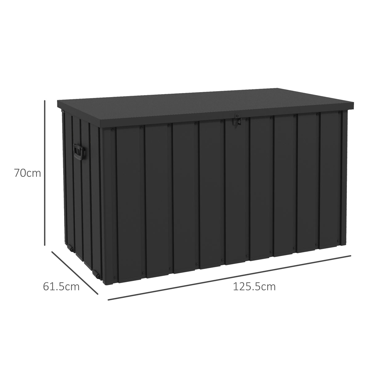 Galvanised Steel Outdoor Garden Storage Box 450Ltr - Velmora