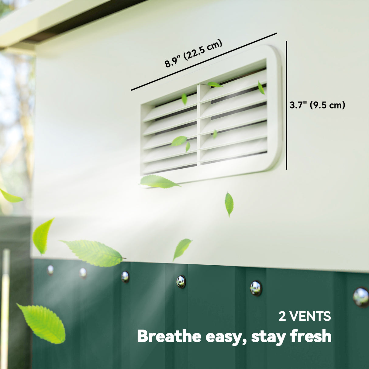Galvanised Steel Outdoor Garden Storage Shed 11.3ft x 9.2ft - Velmora