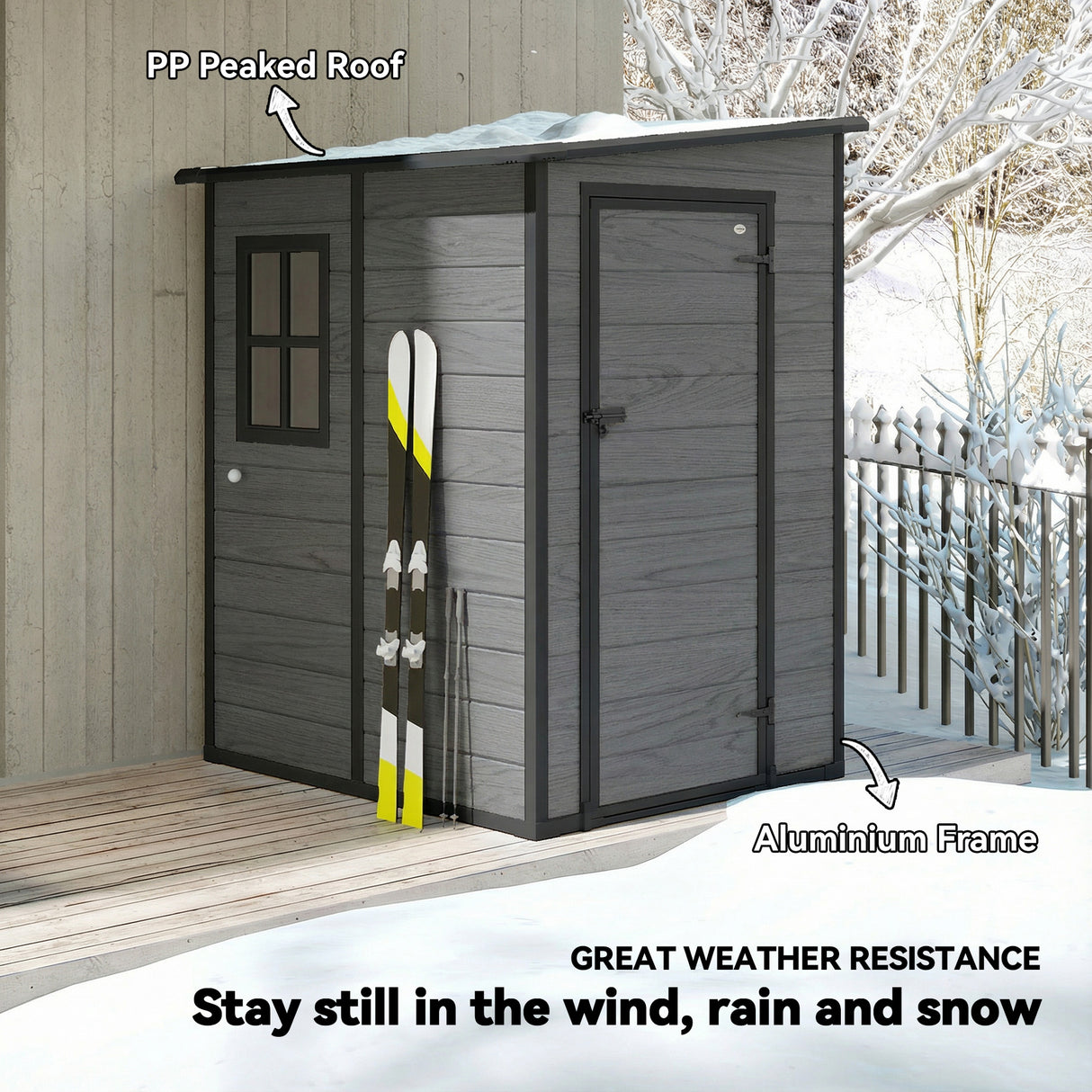 Galvanised Steel Outdoor Garden Storage Shed 4ft x 5ft - Velmora