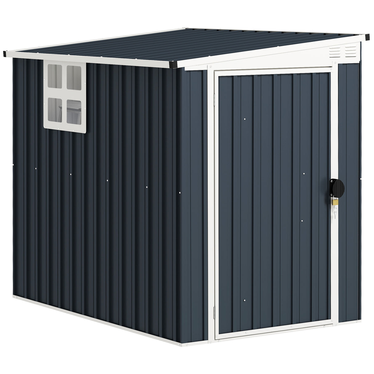 Galvanised Steel Outdoor Garden Storage Shed 4ft x 6ft - Velmora