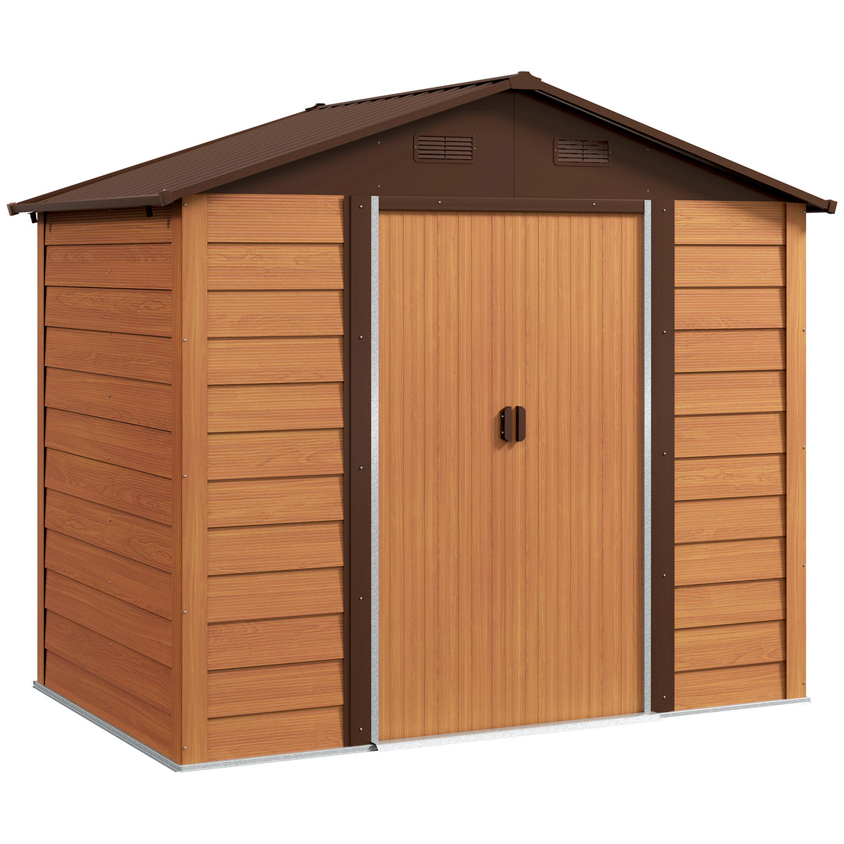 Galvanised Steel Outdoor Garden Storage Shed 6ft x 8ft - Velmora