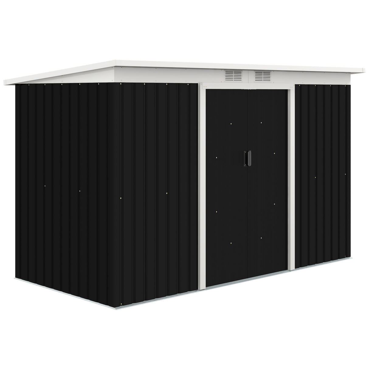 Galvanised Steel Outdoor Garden Storage Shed 9ft x 4ft - Velmora