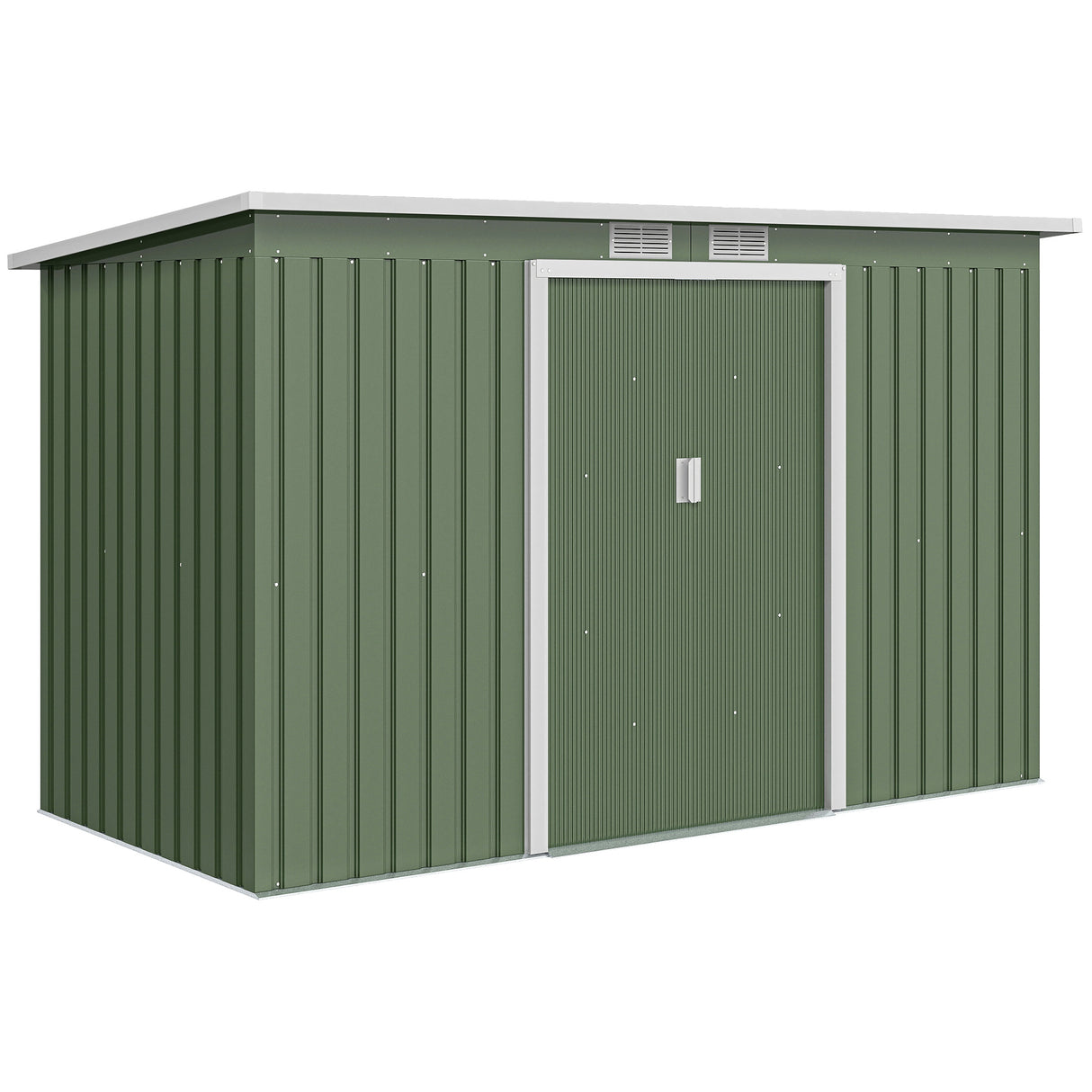 Galvanised Steel Outdoor Garden Storage Shed 9ft x 4ft - Velmora