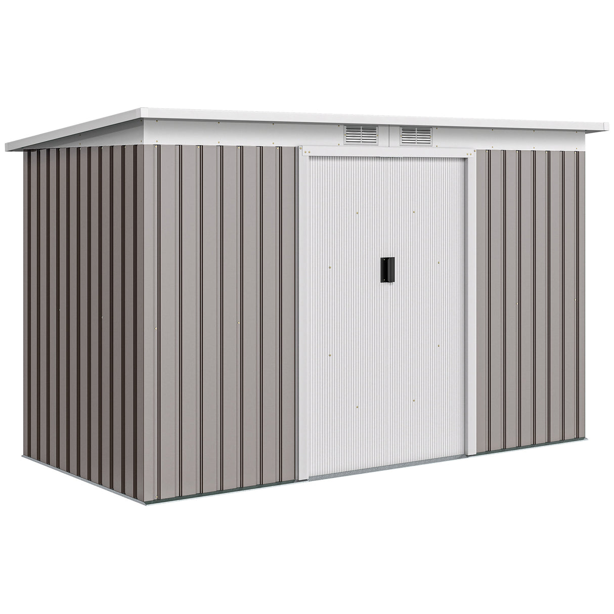 Galvanised Steel Outdoor Garden Storage Shed 9ft x 4ft - Velmora