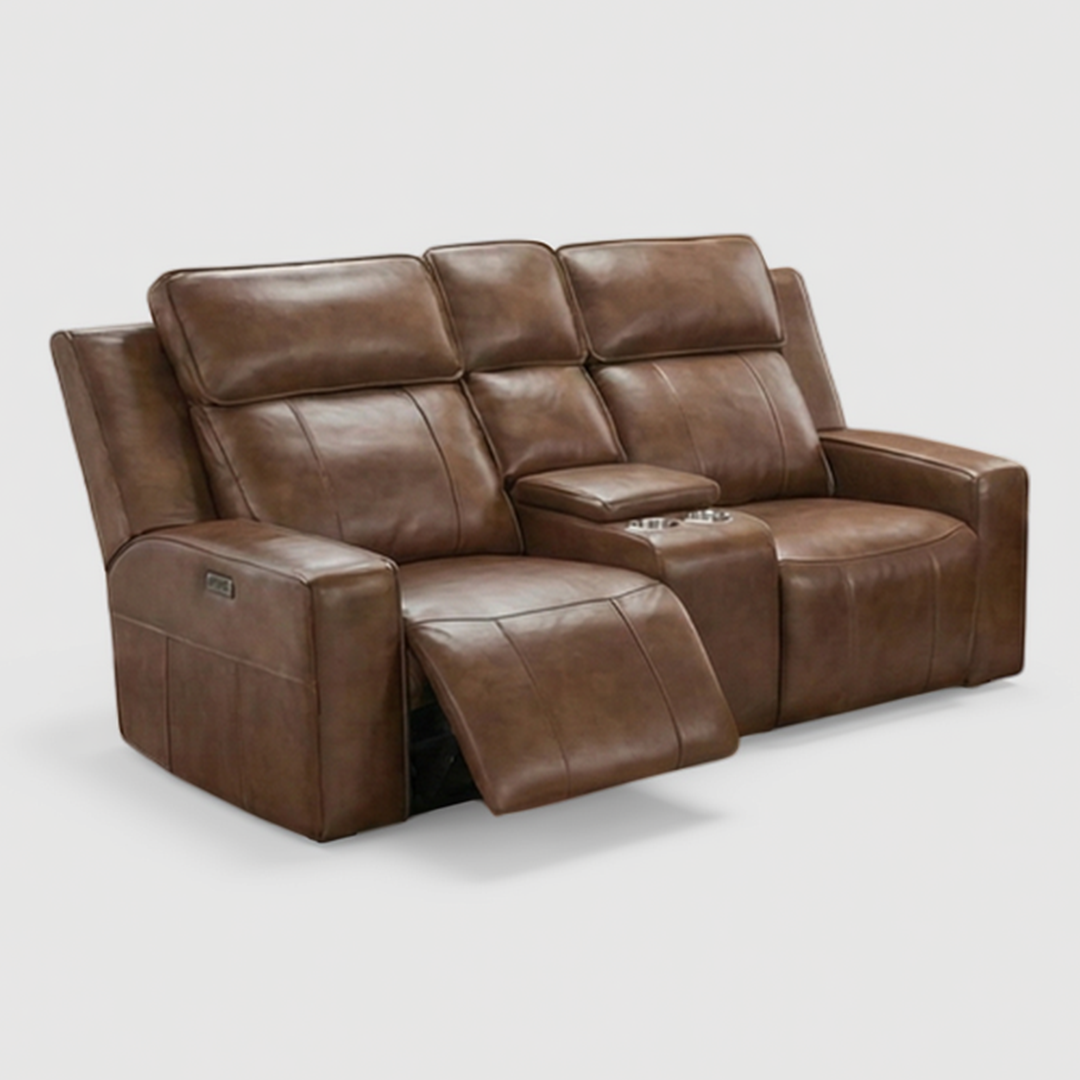 Genuine Leather 2 Seater Sofa Electric Recliner - Barcelona