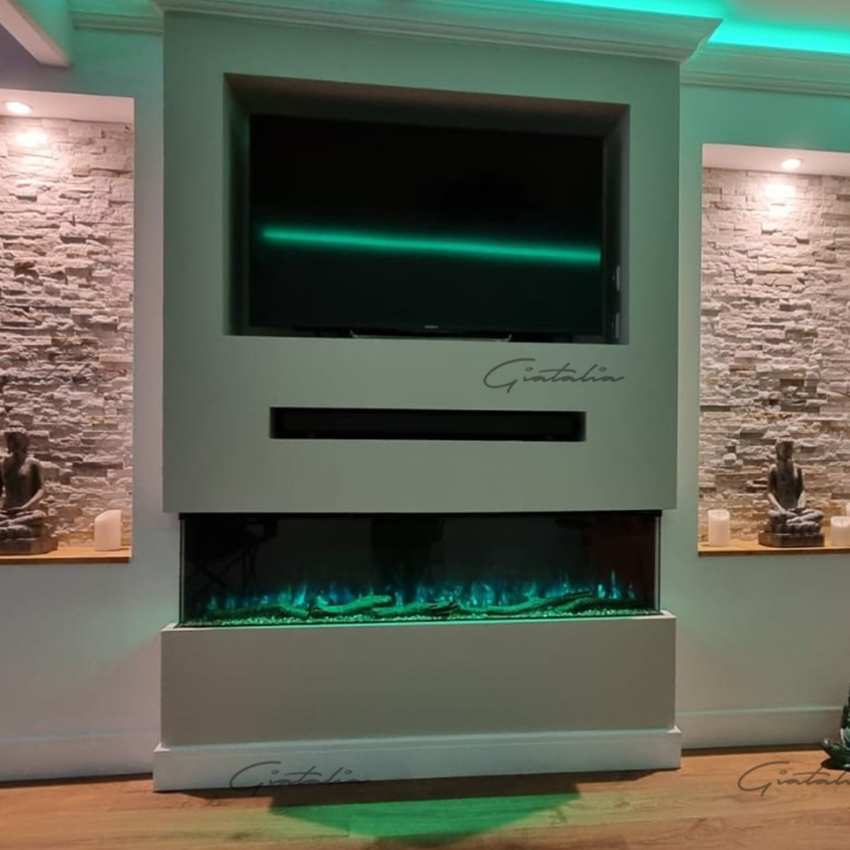 Glass 3D Panoramic Electric Fire 60 Inch - Luvelle