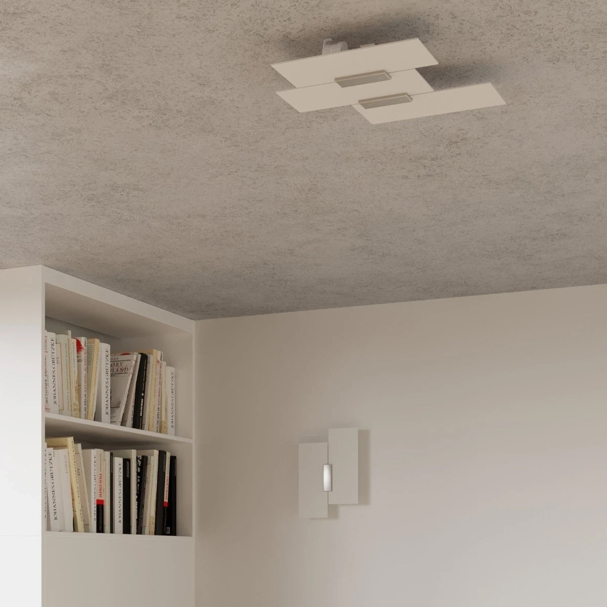 Glass Ceiling Light With Fabiano Lamp With Chrome Support - Tangerine