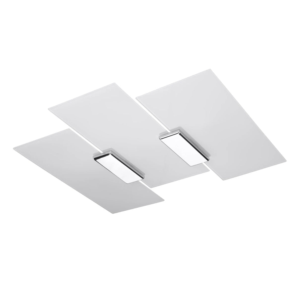 Glass Ceiling Light With Fabiano Lamp With Chrome Support - Tangerine