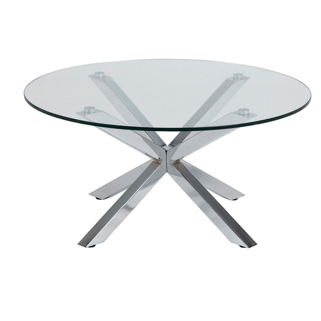 Glass Coffee Table 82cm Wide Round - Heaven