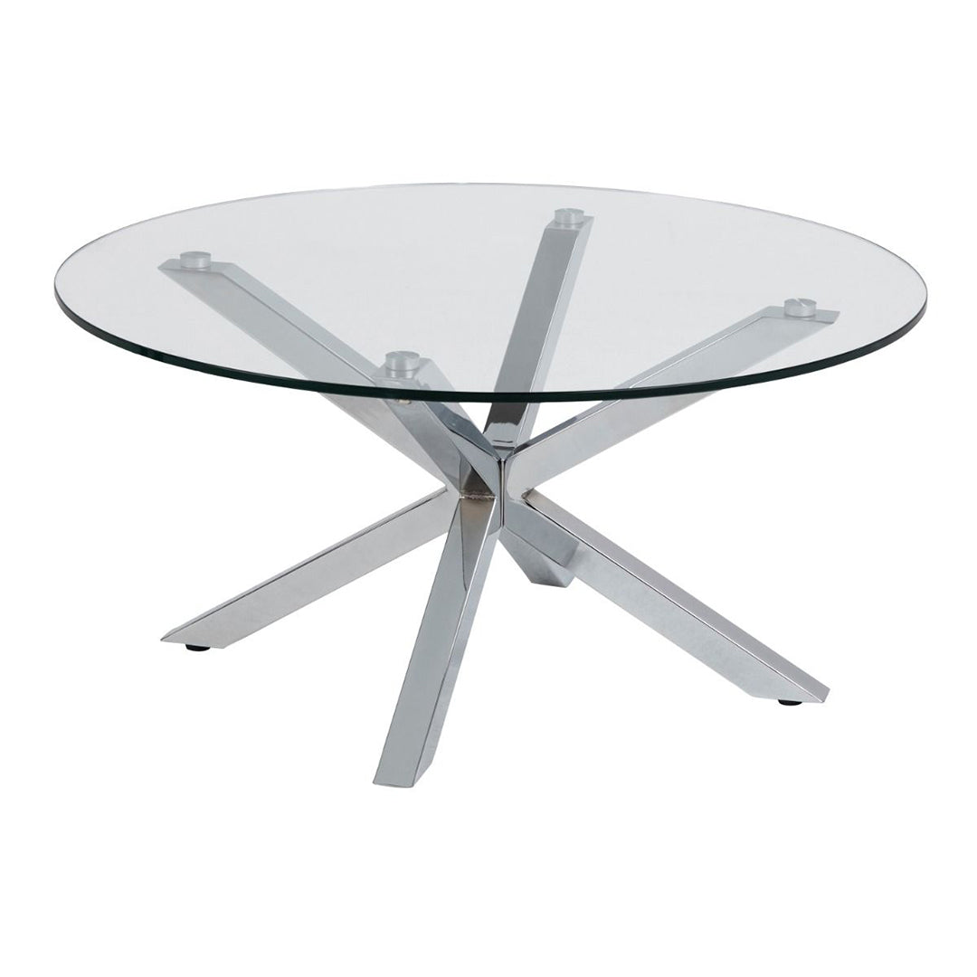 Glass Coffee Table 82cm Wide Round - Heaven